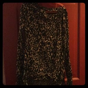 XS Cheetah Pattern Blouse